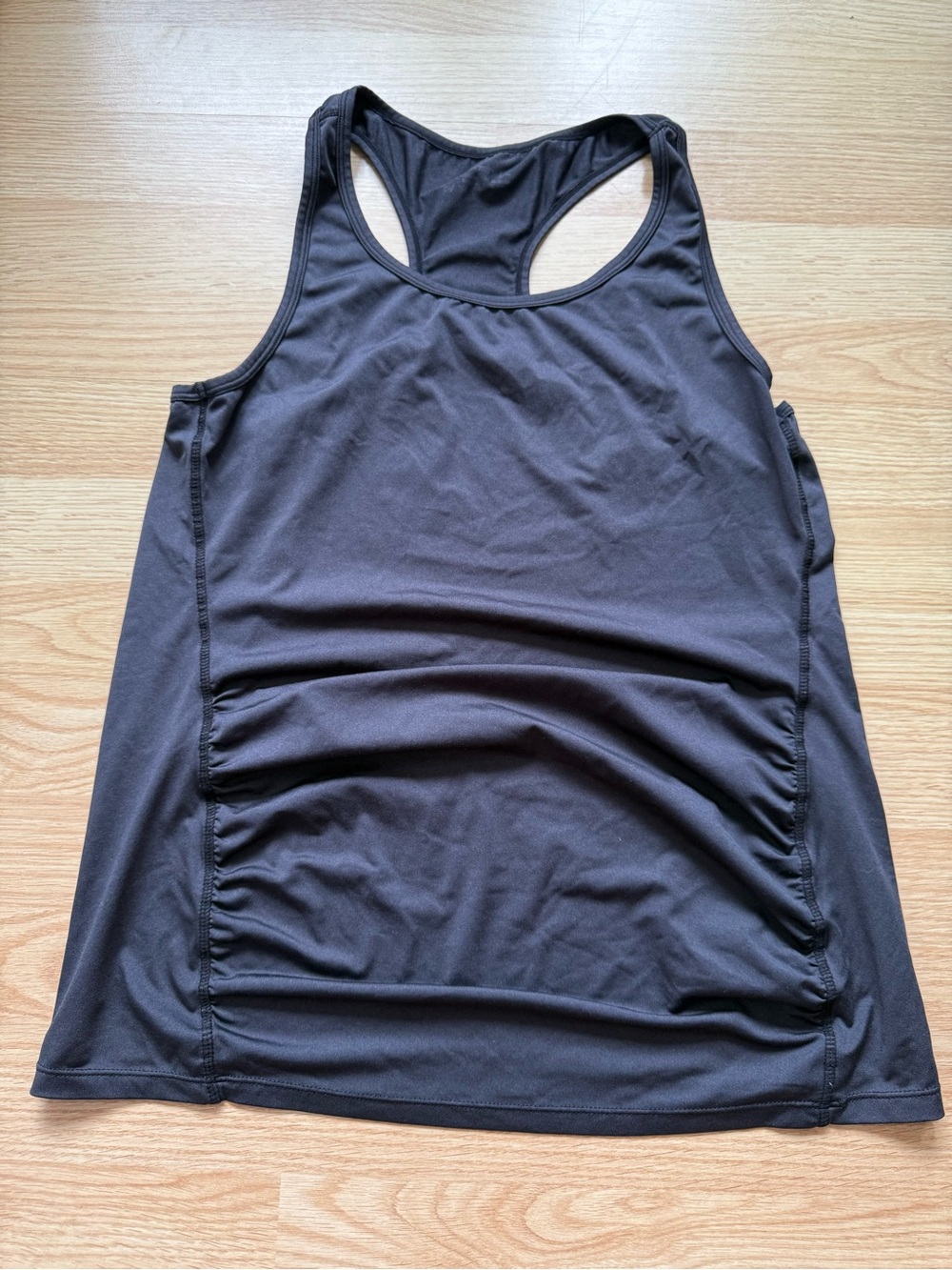 Maternity womens racerback workout tank top size large black